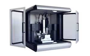 FT-I04 Femto-Indenter, a standalone MEMS-based nanoindenter for material property analysis, with open doors, angled view.