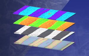 Correlative mechanical microscopy images overlaying mechanical and elemental data.