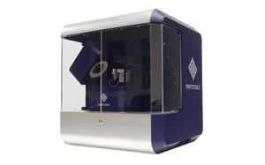 FT-MTA03 micromechanical tester with tiltable microscope for observing samples during deformation tests with closed chamber.